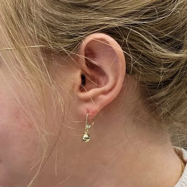 Estate Yellow Gold Ball Drop Earrings Image 3 Mark Jewellers La Crosse, WI