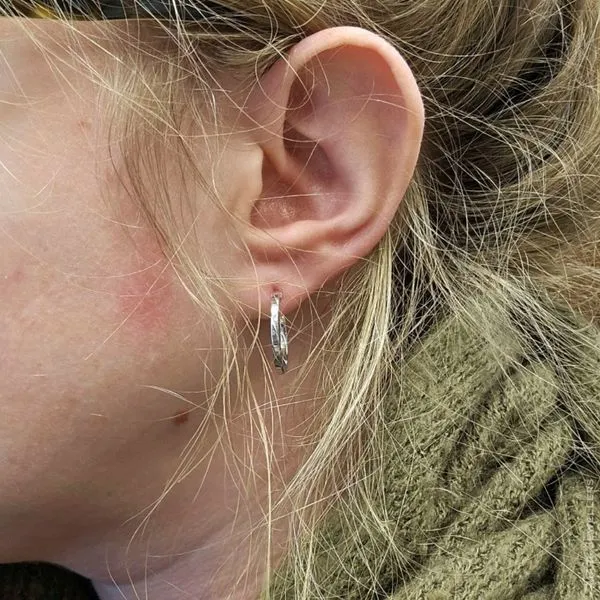 Estate White Gold Hoop Earrings Image 2 Mark Jewellers La Crosse, WI