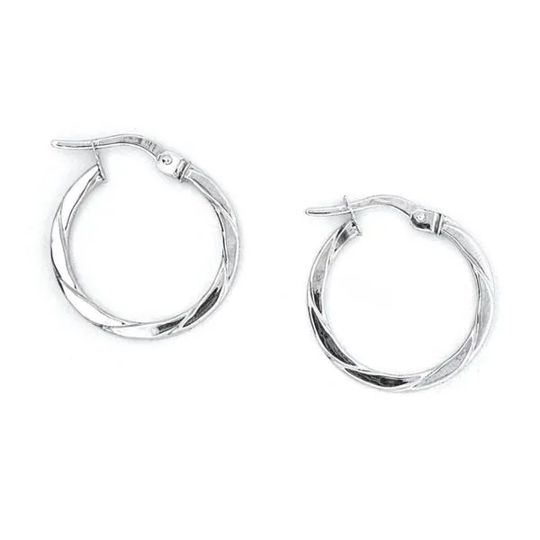 Estate White Gold Hoop Earrings Mark Jewellers La Crosse, WI