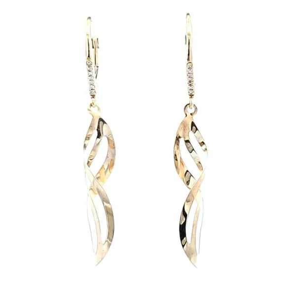 Estate Yellow Gold Twist Drop Earrings Mark Jewellers La Crosse, WI
