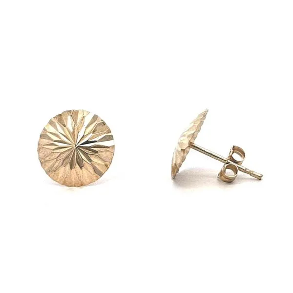 Estate Yellow Gold Round Stud Earrings Mark Jewellers La Crosse, WI