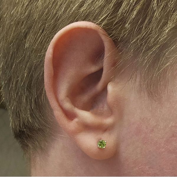 Estate White Gold Peridot Stud Earrings Image 2 Mark Jewellers La Crosse, WI