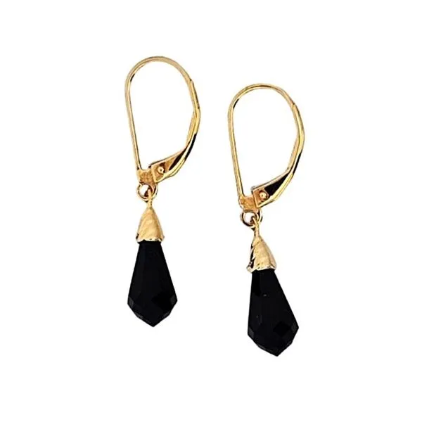 Estate Yellow Gold Black Onyx Leverback Earrings Mark Jewellers La Crosse, WI