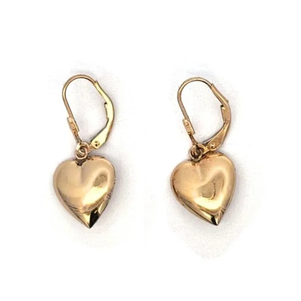 Estate Yellow Gold Heart Leverback Earrings Mark Jewellers La Crosse, WI