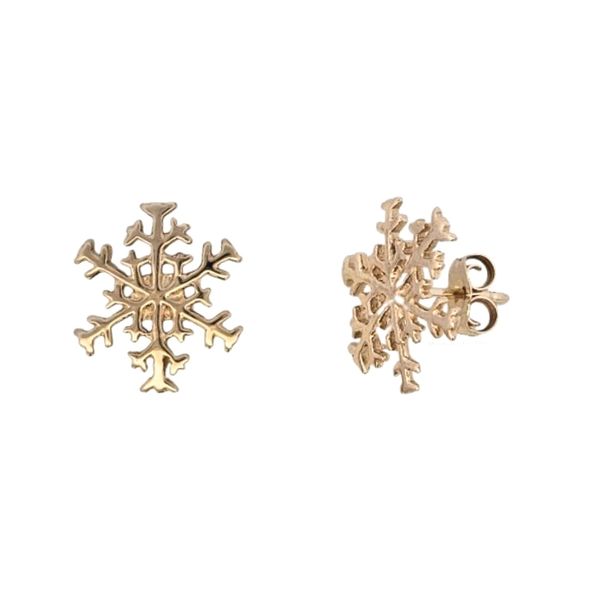Estate Yellow Gold Snowflake Stud Earrings Mark Jewellers La Crosse, WI