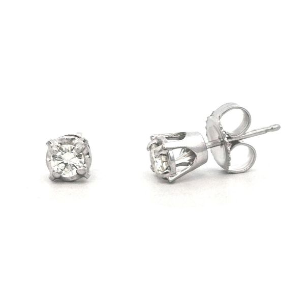 Estate White Gold Diamond Stud Earrings Mark Jewellers La Crosse, WI