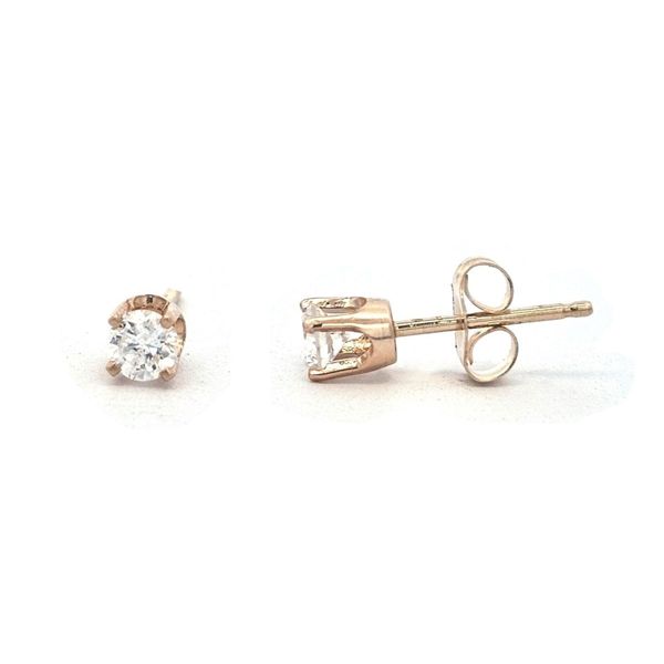 Estate Yellow Gold Diamond Stud Earrings Mark Jewellers La Crosse, WI