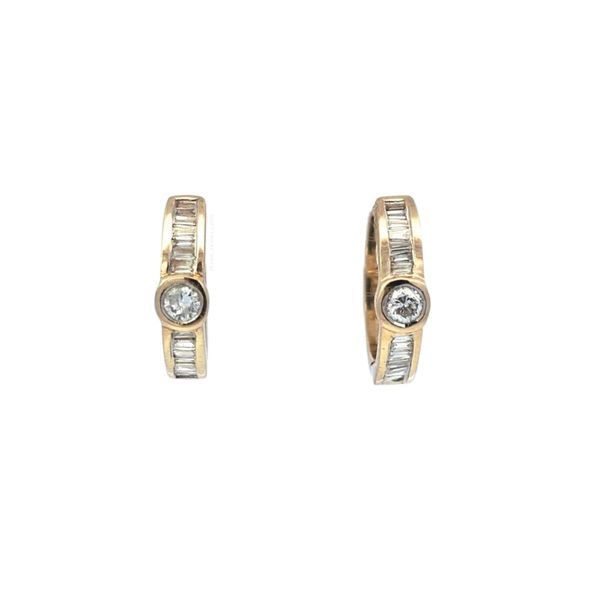 Estate Yellow Gold Diamond Hoop Earrings Mark Jewellers La Crosse, WI