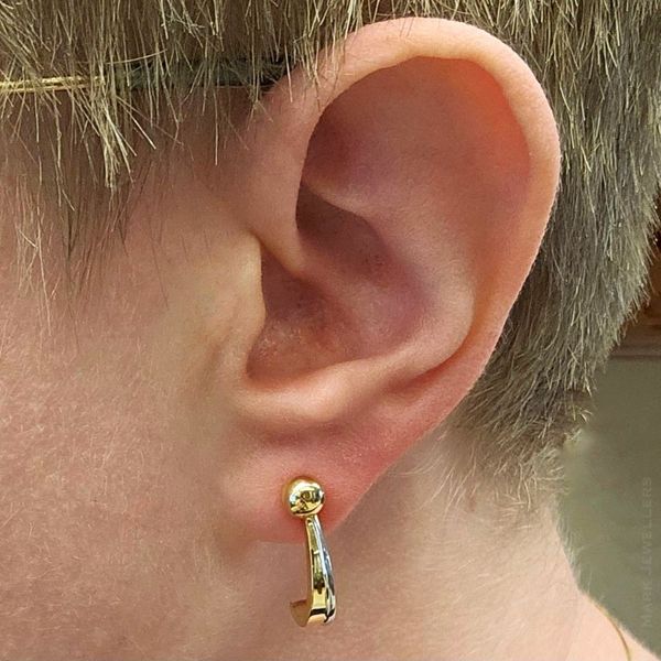 Estate Two Tone Gold Earring Jackets Image 3 Mark Jewellers La Crosse, WI