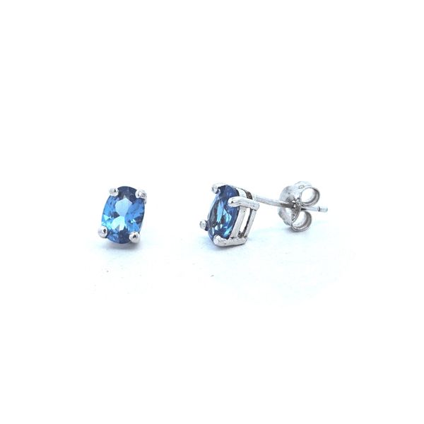 Estate Sterling Blue Stone Earrings Mark Jewellers La Crosse, WI