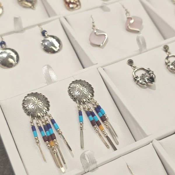 Estate Sterling Drop Earrings Image 2 Mark Jewellers La Crosse, WI