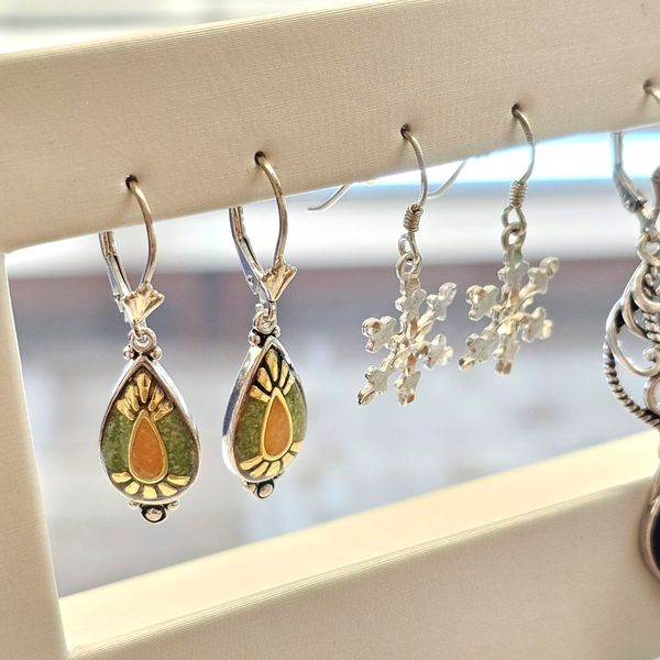 Estate Sterling Drop Earrings Image 2 Mark Jewellers La Crosse, WI