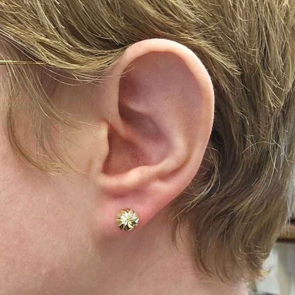 Estate Yellow Gold Stud Earrings Image 2 Mark Jewellers La Crosse, WI