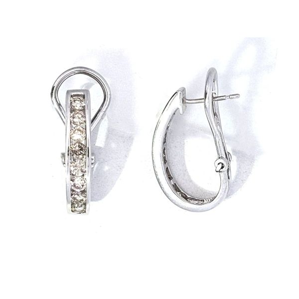 Estate White Gold Diamond Hoop Earrings Mark Jewellers La Crosse, WI