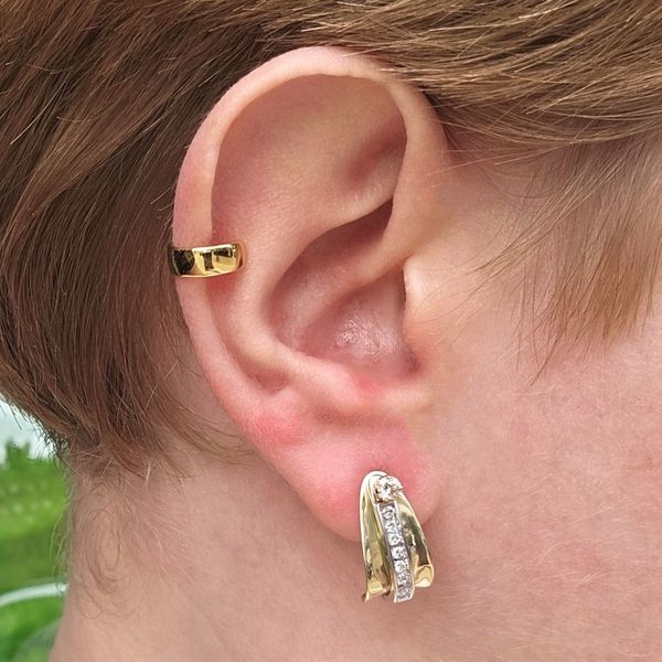 Estate Yellow Gold Earring Jackets Image 2 Mark Jewellers La Crosse, WI