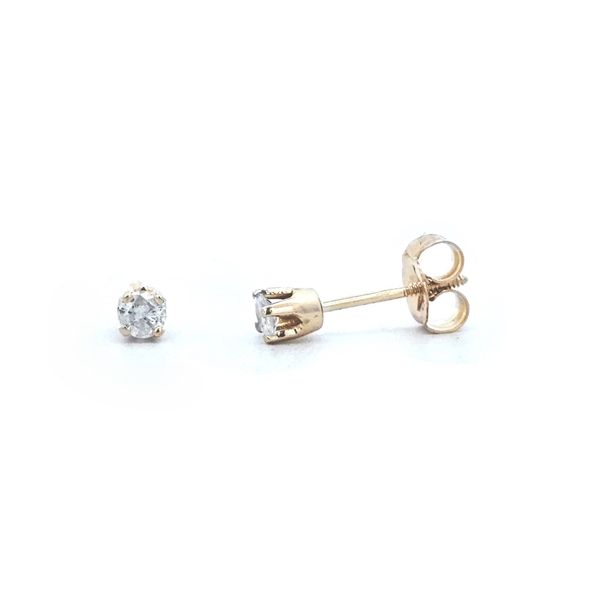Estate Yellow Gold Diamond Stud Earrings Mark Jewellers La Crosse, WI