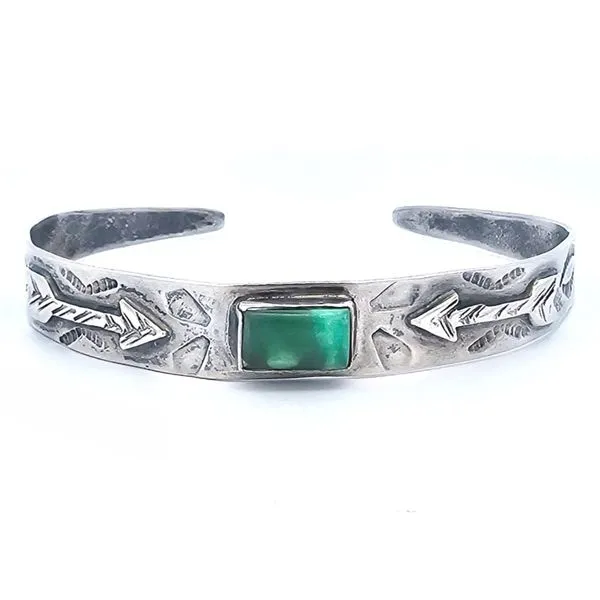 Estate Sterling Green Stone Cuff Bracelet Mark Jewellers La Crosse, WI