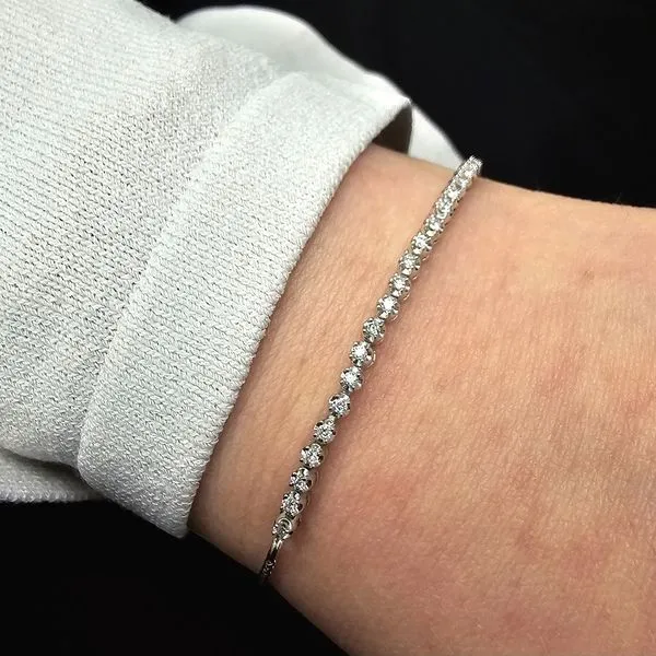 Estate Sterling Lab Grown Diamond Bolo Bracelet Image 2 Mark Jewellers La Crosse, WI