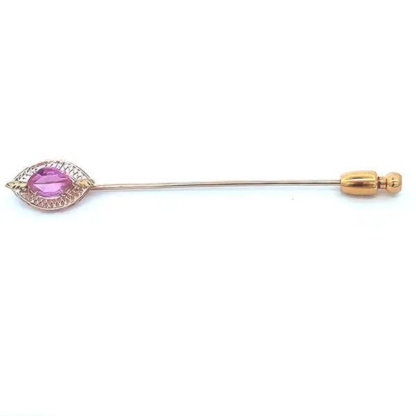 Estate Tri-Color Gold Pink Stone Brooch Mark Jewellers La Crosse, WI