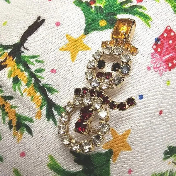 Estate Snowman Crystal Pin Image 2 Mark Jewellers La Crosse, WI