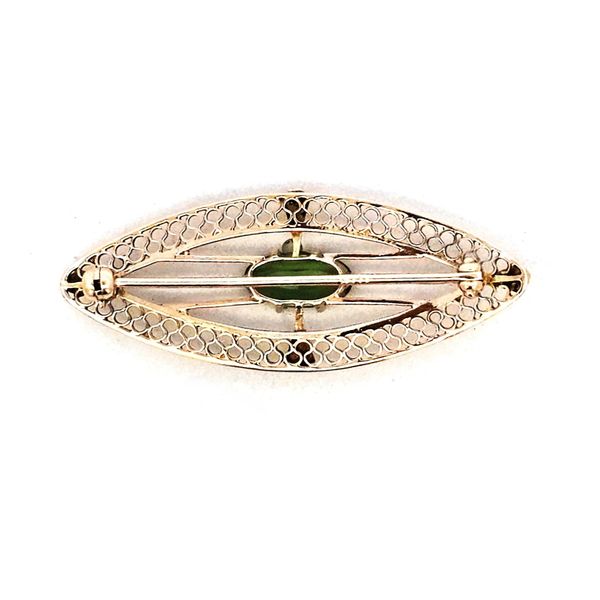 Estate Yellow Gold Green Stone Pin Image 2 Mark Jewellers La Crosse, WI