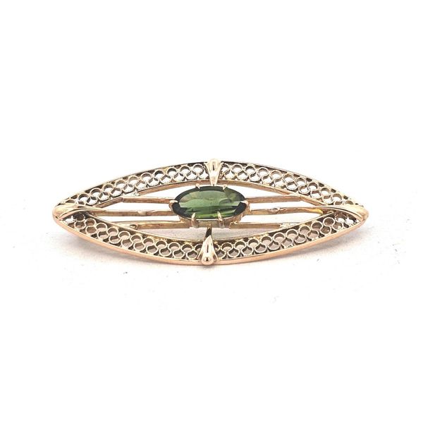 Estate Yellow Gold Green Stone Pin Mark Jewellers La Crosse, WI