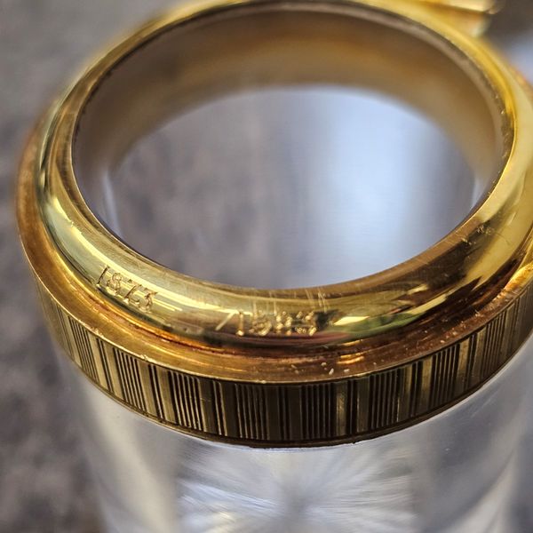 Estate Yellow Gold & Crystal Make-up Jar Image 2 Mark Jewellers La Crosse, WI