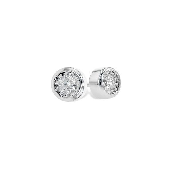 14K Bezel Set Diamond Earrings Marks of Design Shelton, CT