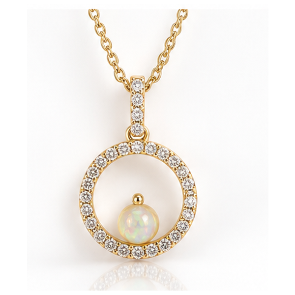  14k Gold Colored Stone Necklace Marks of Design Shelton, CT