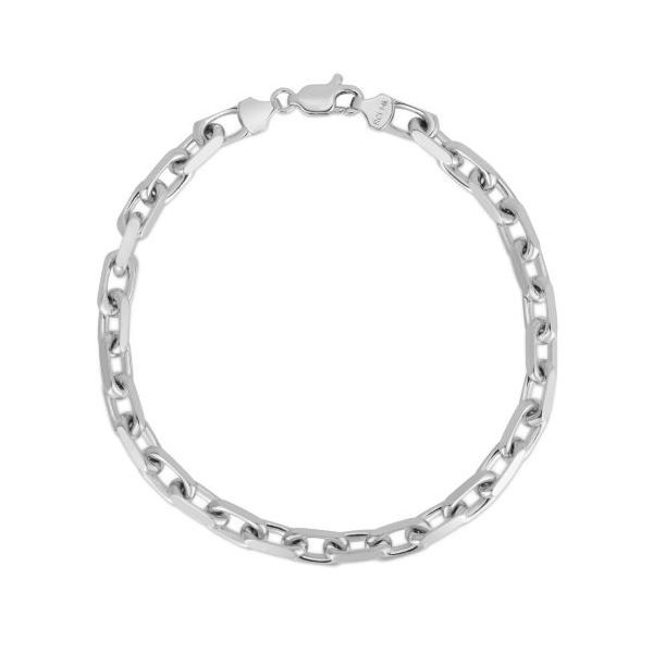 French Cable Chain Bracelet in 14KT White Gold Marks of Design Shelton, CT