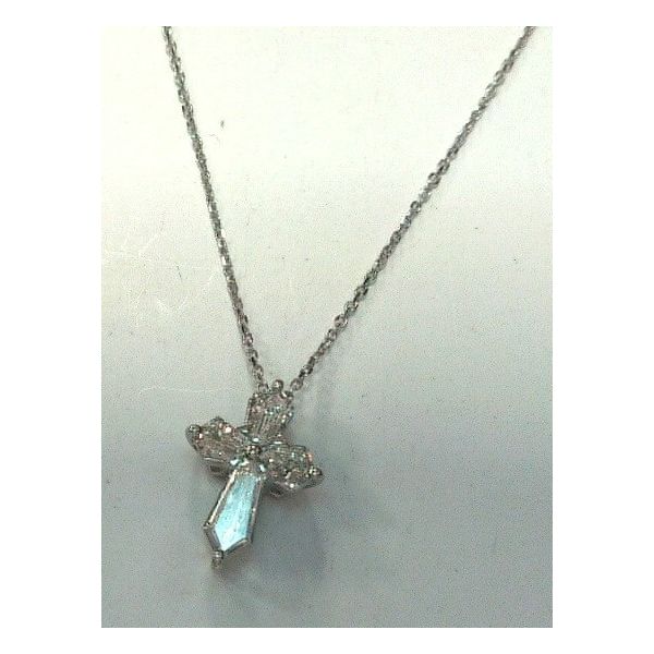 Platinum White Cross Pendant Marks of Design Shelton, CT