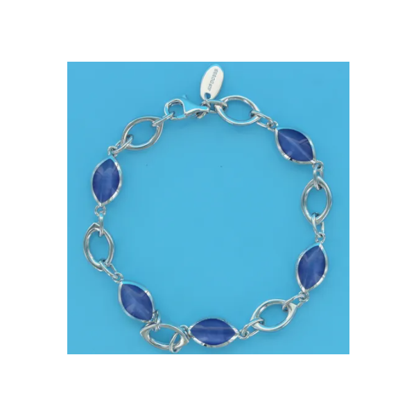 925 Blue Cats Eye Oval Bracelet Marks of Design Shelton, CT