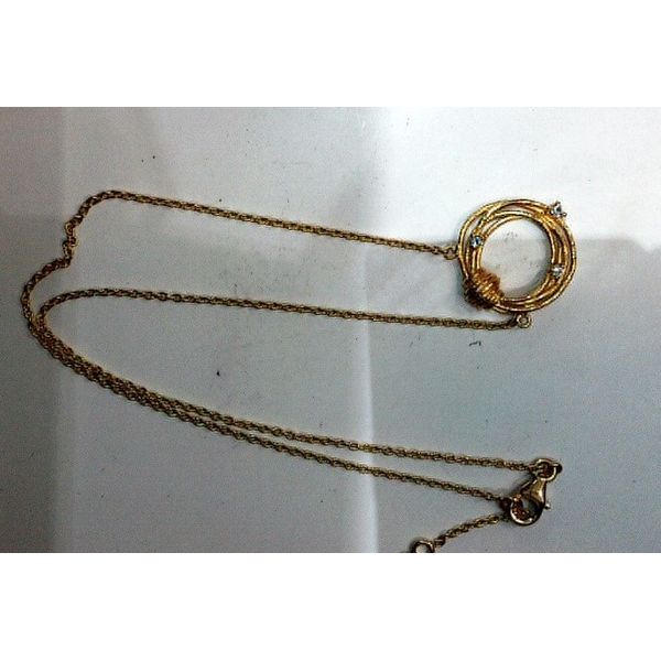 Sterling/18K Plate Pendant with gemstones Marks of Design Shelton, CT