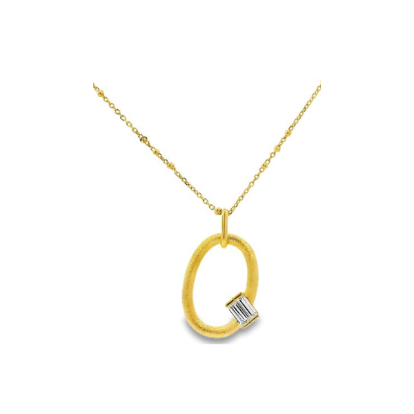 Sterling/18K Plate Pendant with gemstones Marks of Design Shelton, CT