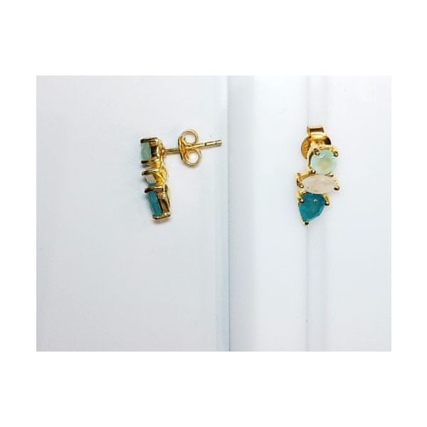 Sterling/18K Plate Earrings with Gemstones Marks of Design Shelton, CT