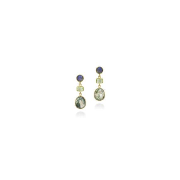 Sterling/18K Plate Earrings with Gemstones Marks of Design Shelton, CT