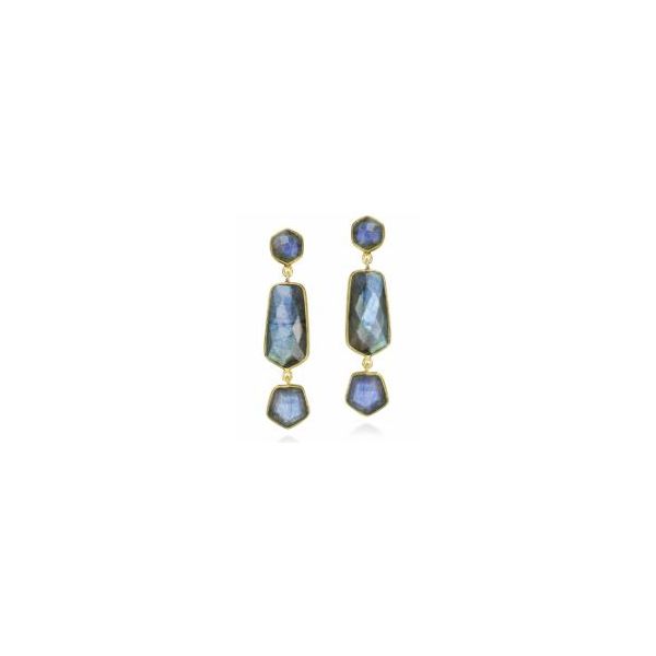 Sterling/18K Plate Earrings with Gemstones Marks of Design Shelton, CT