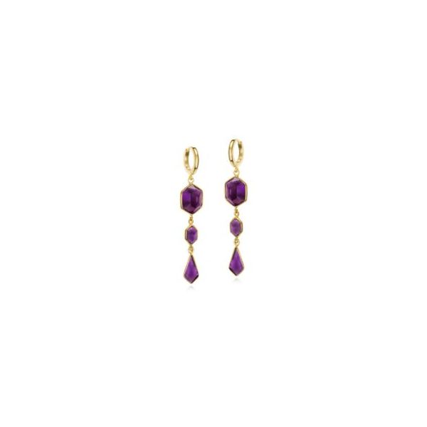 Sterling/18K Plate Earrings with Gemstones Marks of Design Shelton, CT