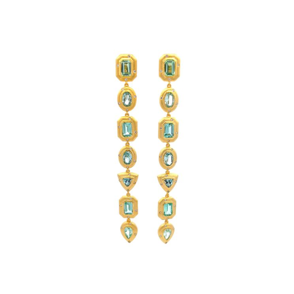 Sterling/18K Plate Earrings with Gemstones Marks of Design Shelton, CT