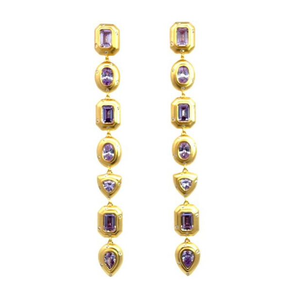 Sterling/18K Plate Earrings with Gemstones Marks of Design Shelton, CT