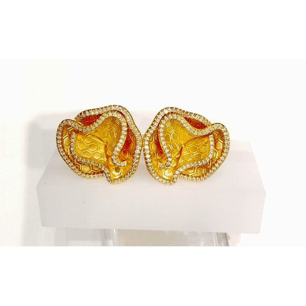 Sterling/18K Plate Earrings with Gemstones Marks of Design Shelton, CT