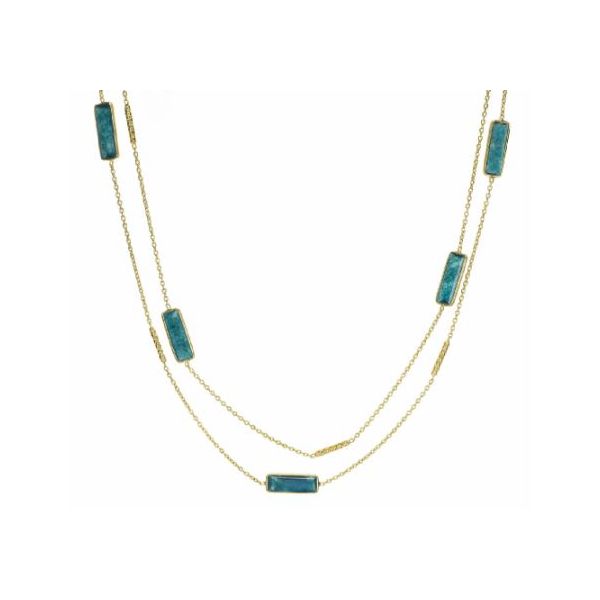 Sterling/18K Plate Necklace with Gemstones Marks of Design Shelton, CT