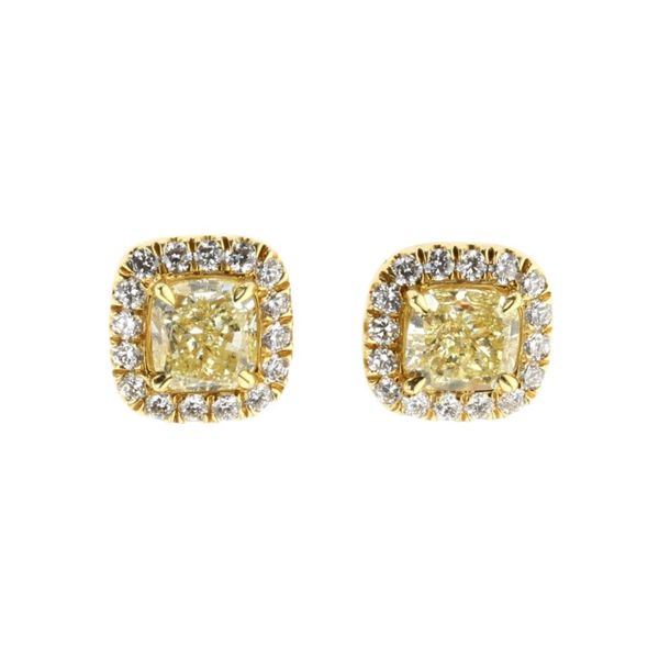 Fancy Yellow Diamond Earrings McCarver Moser Sarasota, FL