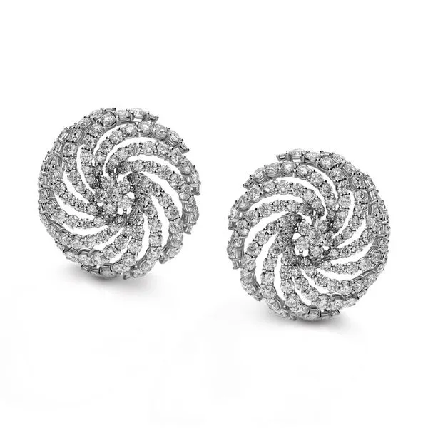 Diamond Swirl Earrings McCarver Moser Sarasota, FL
