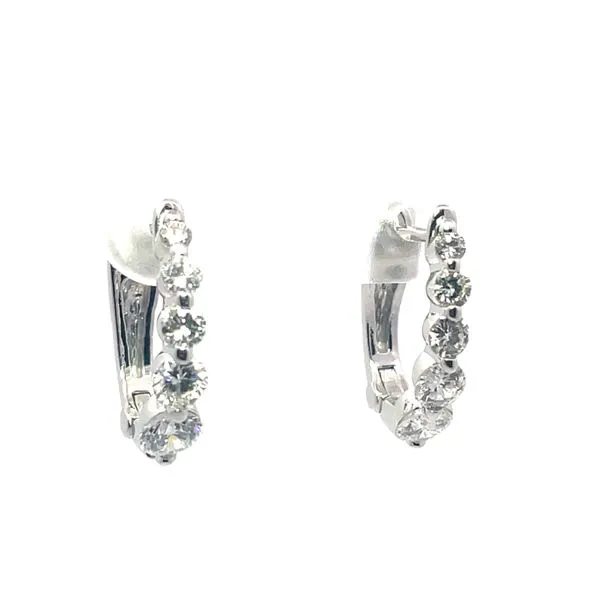 Graduated Diamond Huggie Hoop Earrings McCarver Moser Sarasota, FL