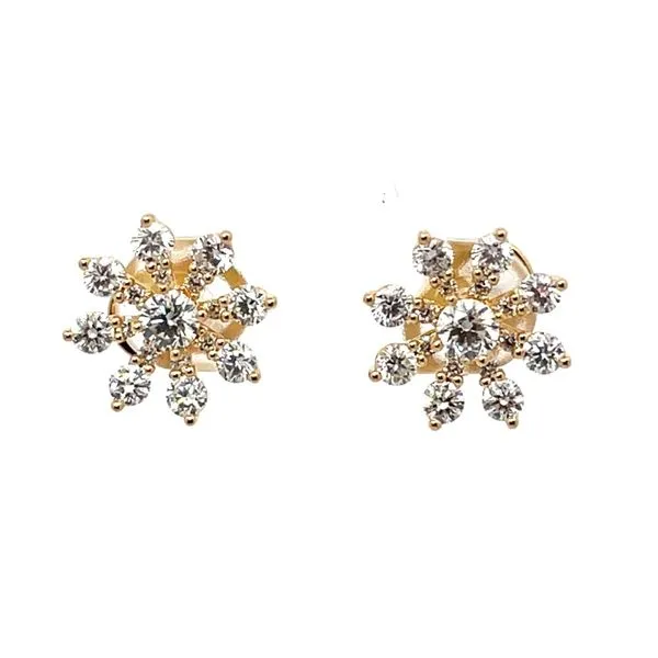 Diamond Flower Stud Earrings McCarver Moser Sarasota, FL