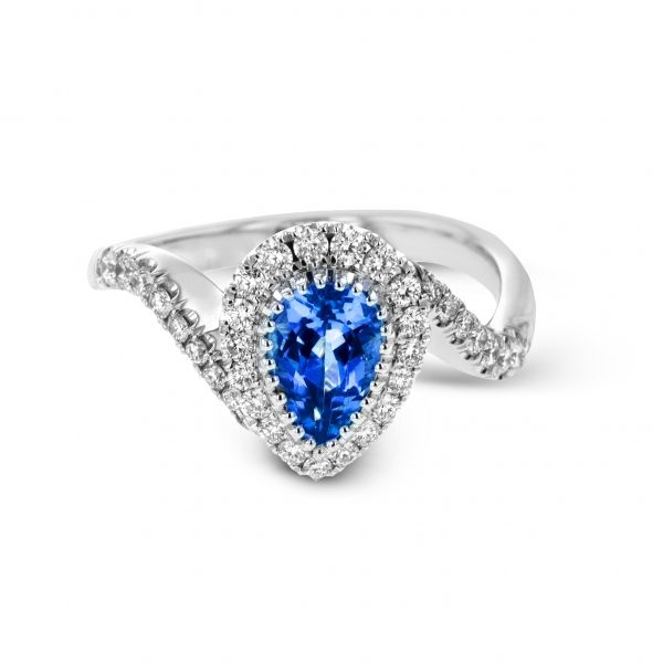 Pear Shape Blue Sapphire Ring McCarver Moser Sarasota, FL