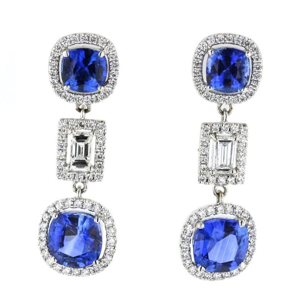 Blue Sapphire & Diamond Earrings McCarver Moser Sarasota, FL