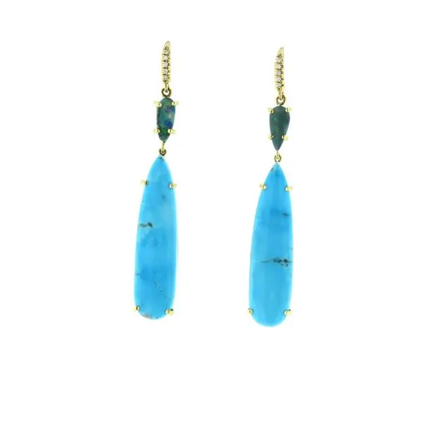 Turquoise and Boulder Opal Earrings McCarver Moser Sarasota, FL