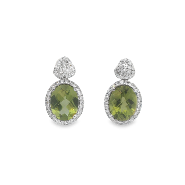 Peridot Diamond Earrings McCarver Moser Sarasota, FL